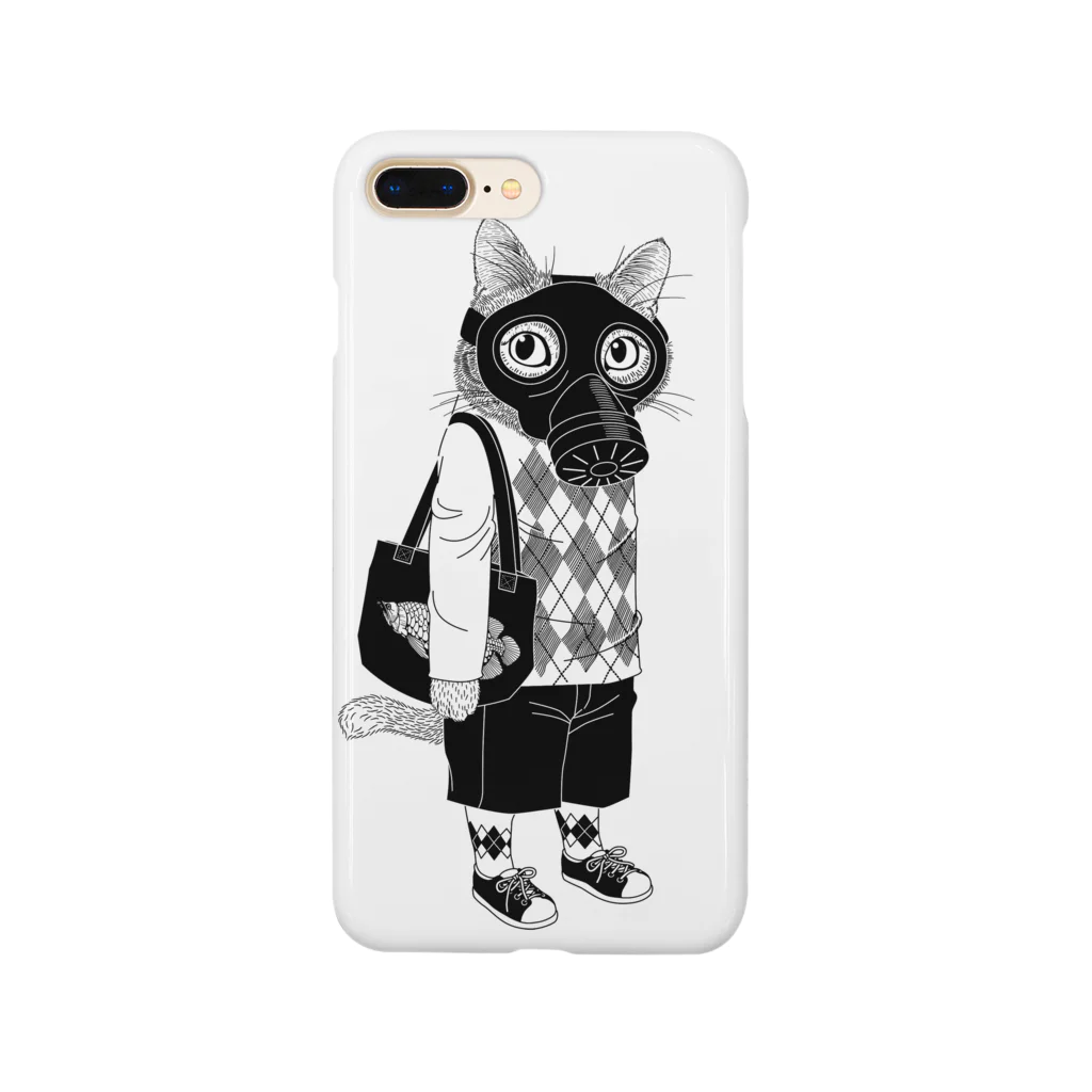 llotollのガスマスクを付けた猫 Smartphone Case