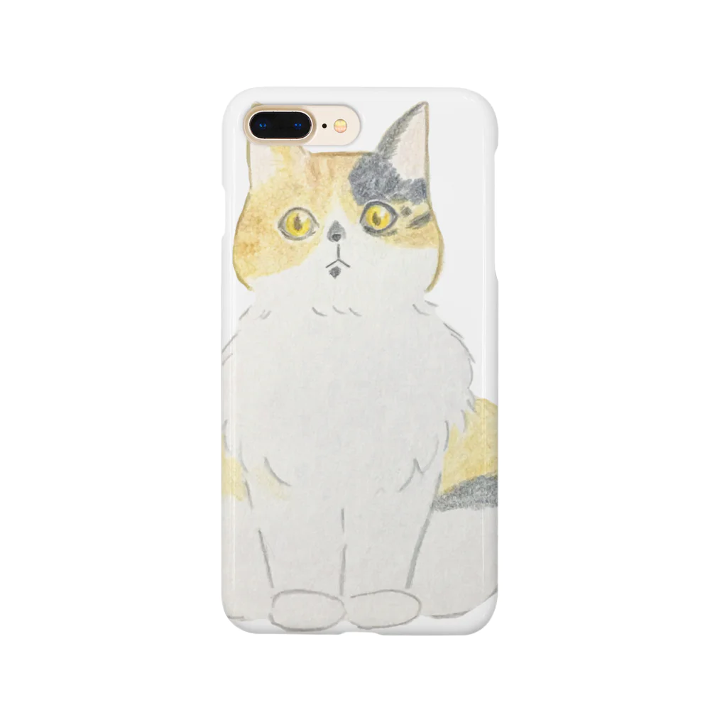 SHINOBU LABORATORY.のビックリ顔の三毛猫つぼみ Smartphone Case