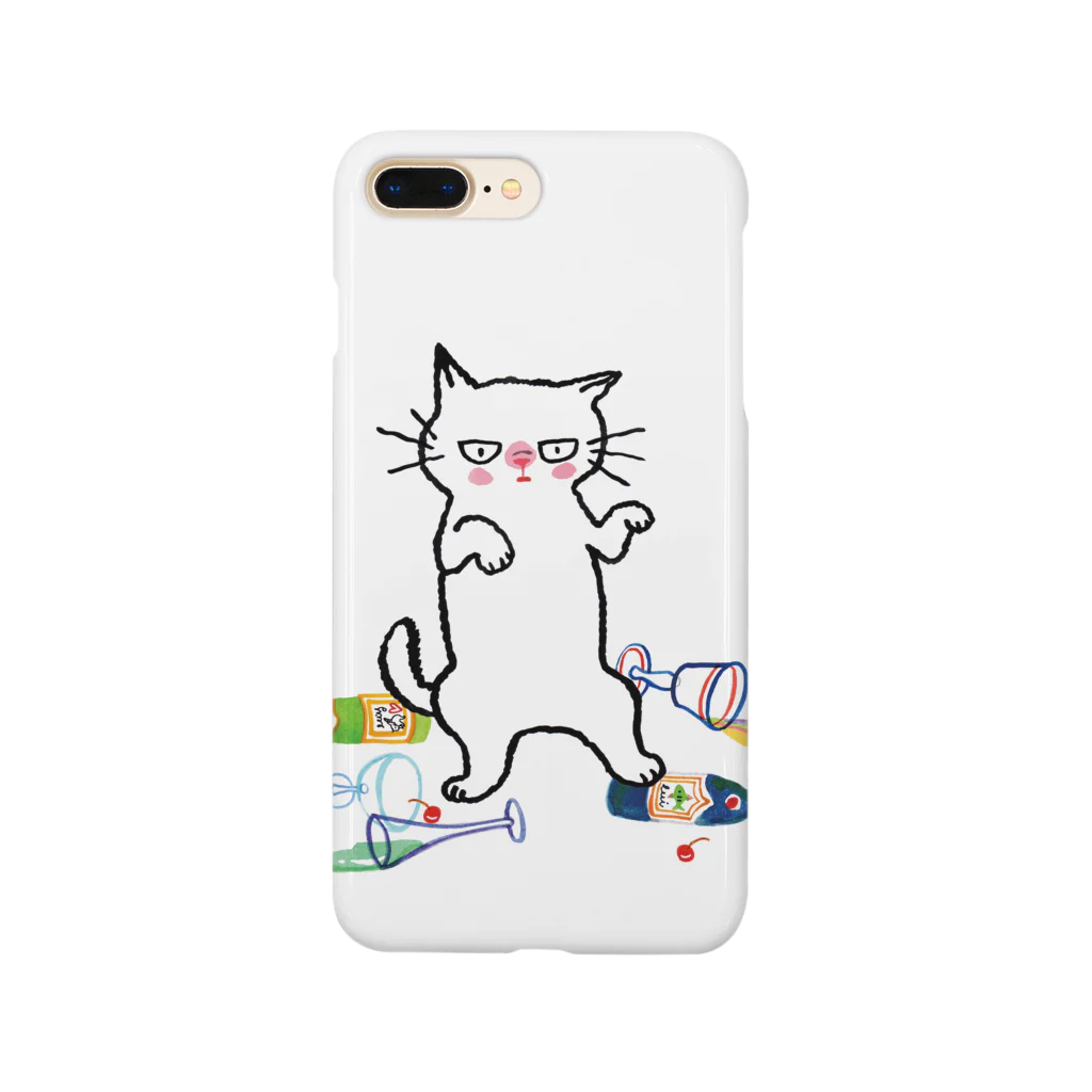 マイマイタケの酔拳キャット（白ねこ） Smartphone Case