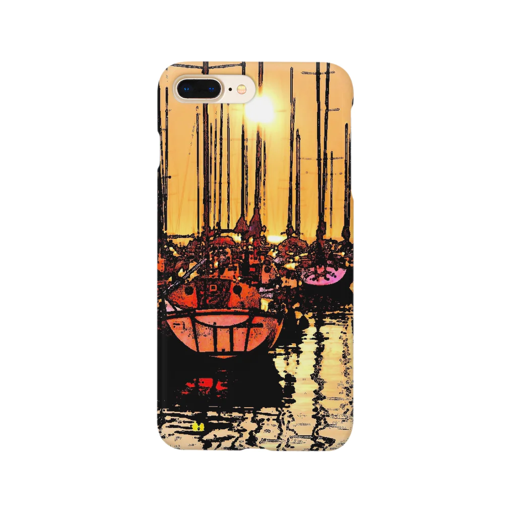 マロマロの夕陽のYacht Smartphone Case