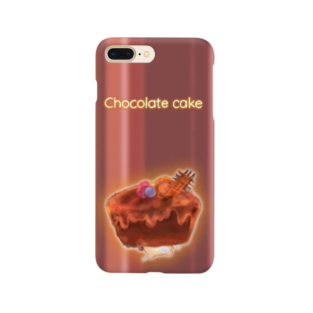 どるちぇ＊うさぎの《フード02》*チョコレートケーキ*赤ストライプ Smartphone Case