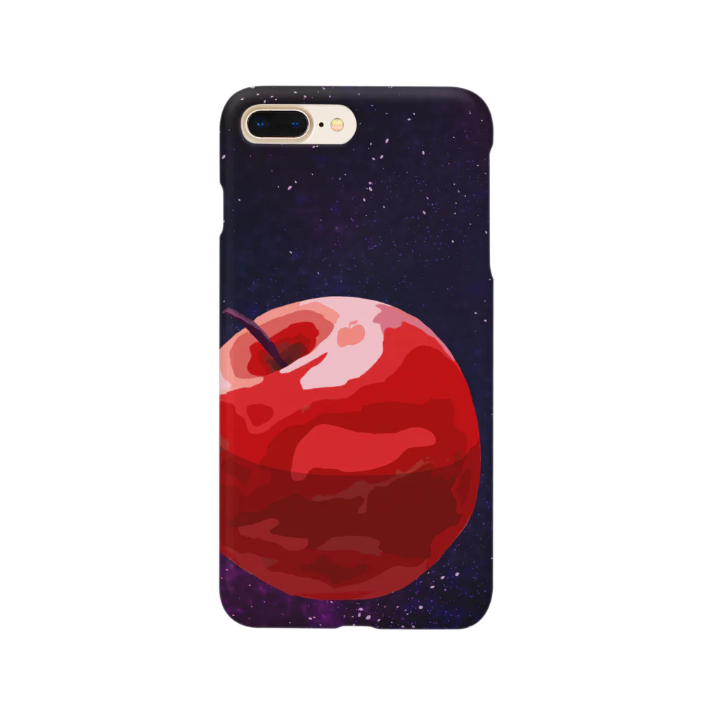 romrom69の赤林檎と宇宙 スマホケース