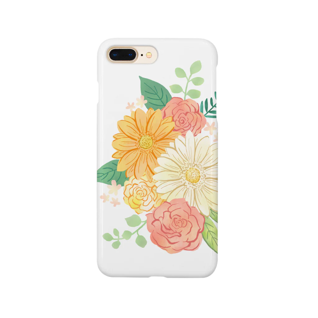 Chino's galleryのGerbera & Rose Smartphone Case