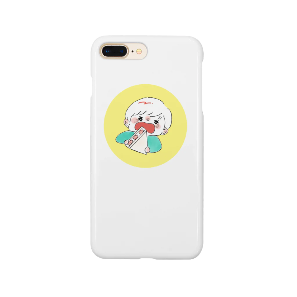 ぽめたにのお店屋さんのいちごサンドを頬張る人（黄色） Smartphone Case