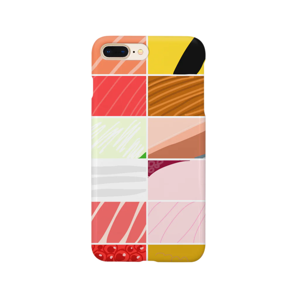ゆるいイラストのおみせ。の寿司カラーパターン Smartphone Case