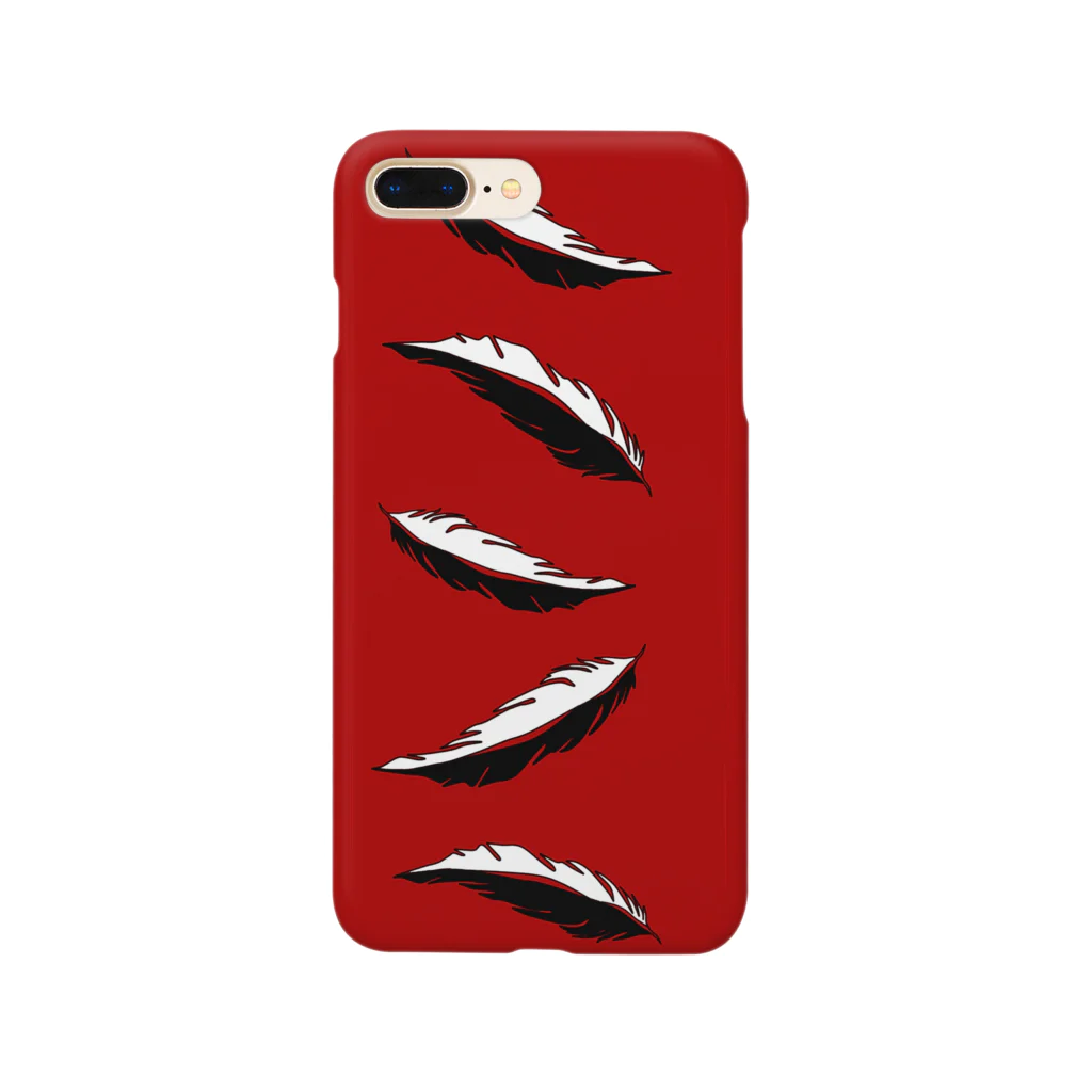 WORLD WOLFの鳥の羽（赤） Smartphone Case