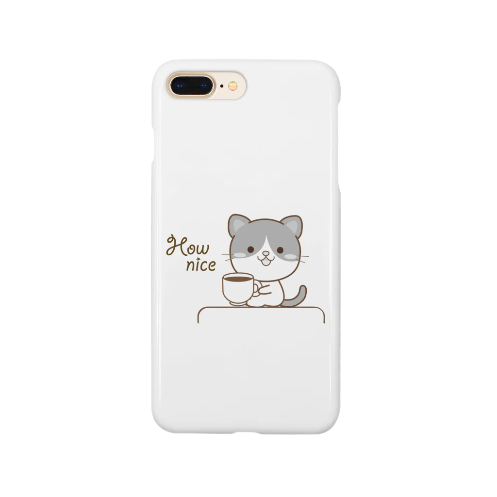 little lion house公式ショップ（大人のためのねこ）の黒白猫のシンプルモノトーン Smartphone Case