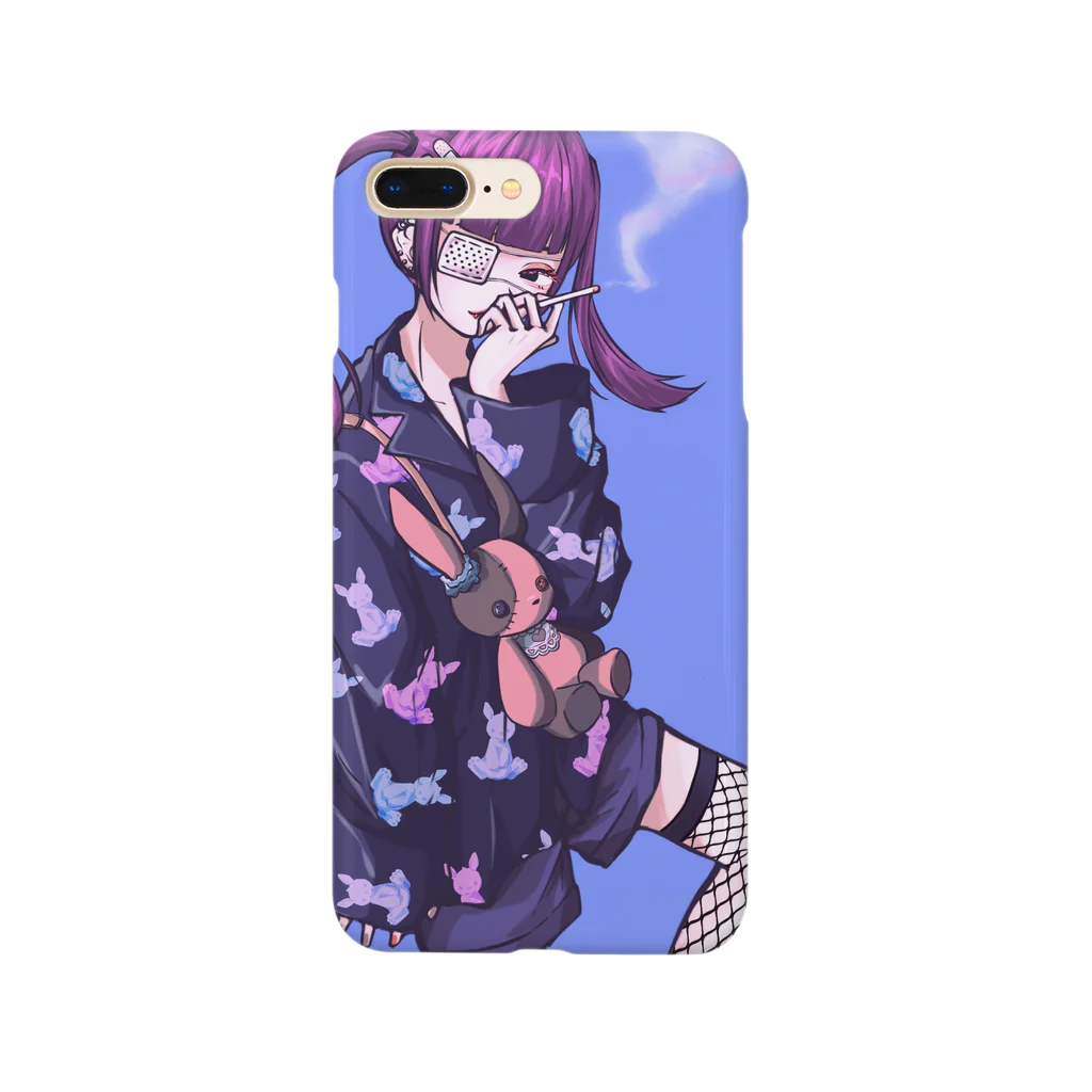 ｱｻｷﾞﾘｮｳ［ORCHID GRAY］のメンヘラタバコ女子(ツインテールウサギ) Smartphone Case