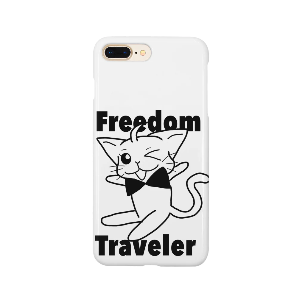 しろのしろねこちゃん　FreedomTraveler スマホケース