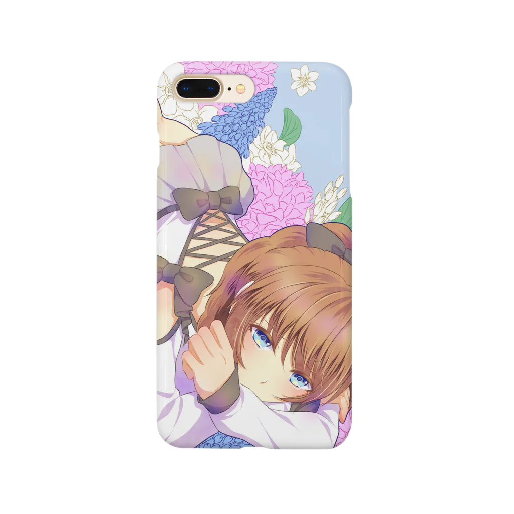 花信風のお店の青い花と女の子 Smartphone Case