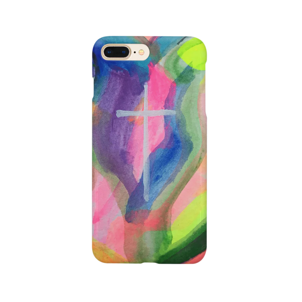 JESUS familyのrainbow heart Smartphone Case