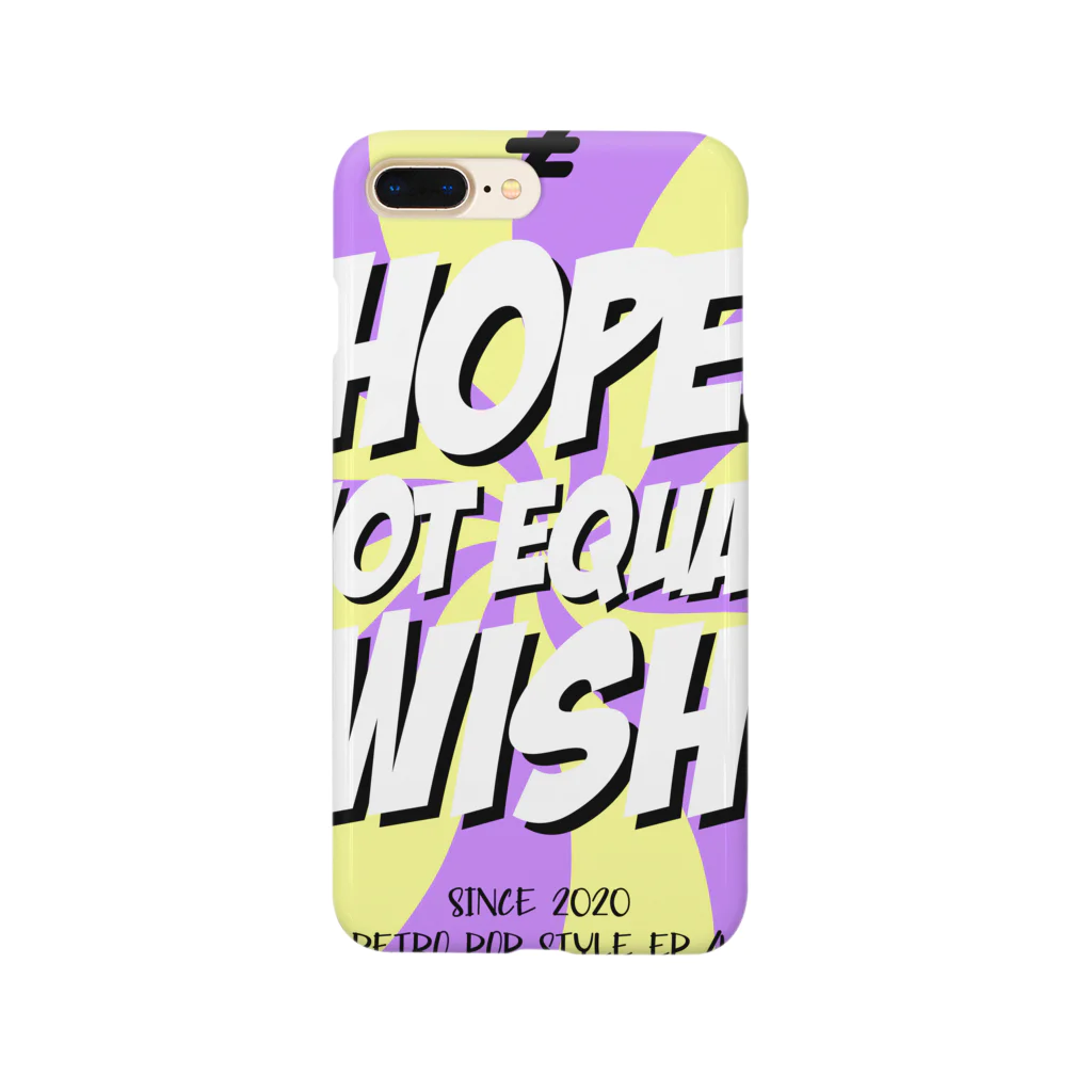 HOPE NOT EQUAL WISHのretro pop style ep4 / yellow x purple Smartphone Case