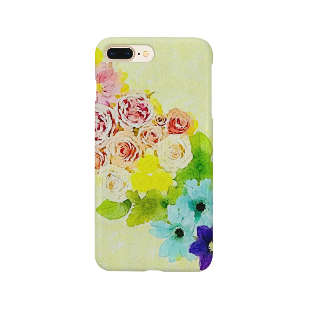 Brightのcolorful flower スマホケース