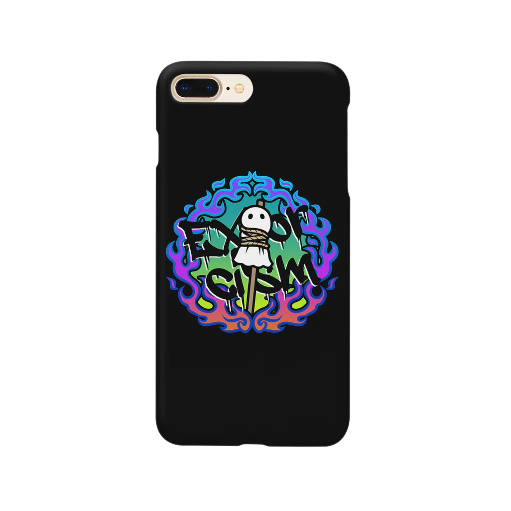 BonbonWhip SUZURI店の火あぶりおばけ(ブルー) Smartphone Case