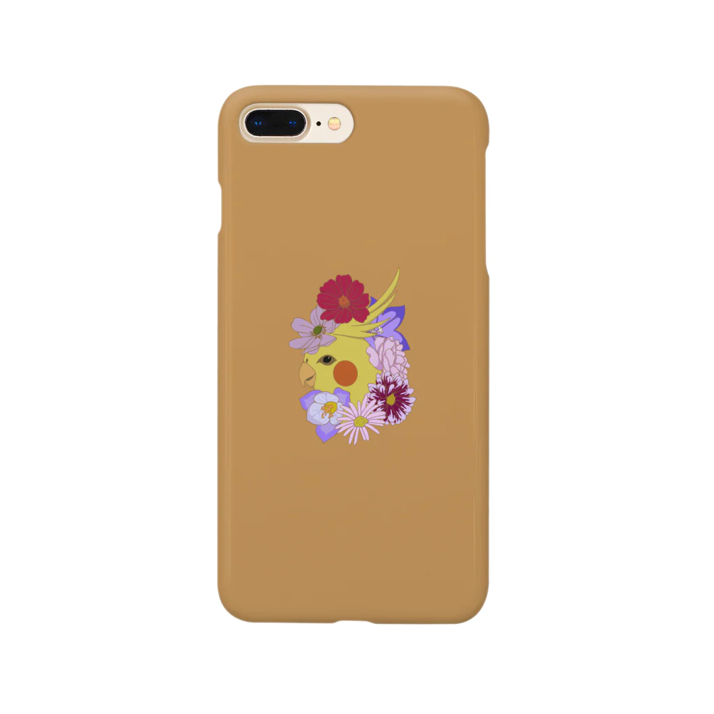 prunelleのインコと花 Smartphone Case