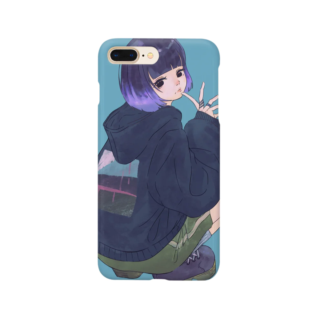 ｱｻｷﾞﾘｮｳ［ORCHID GRAY］のパーカーちゃん スマホケース