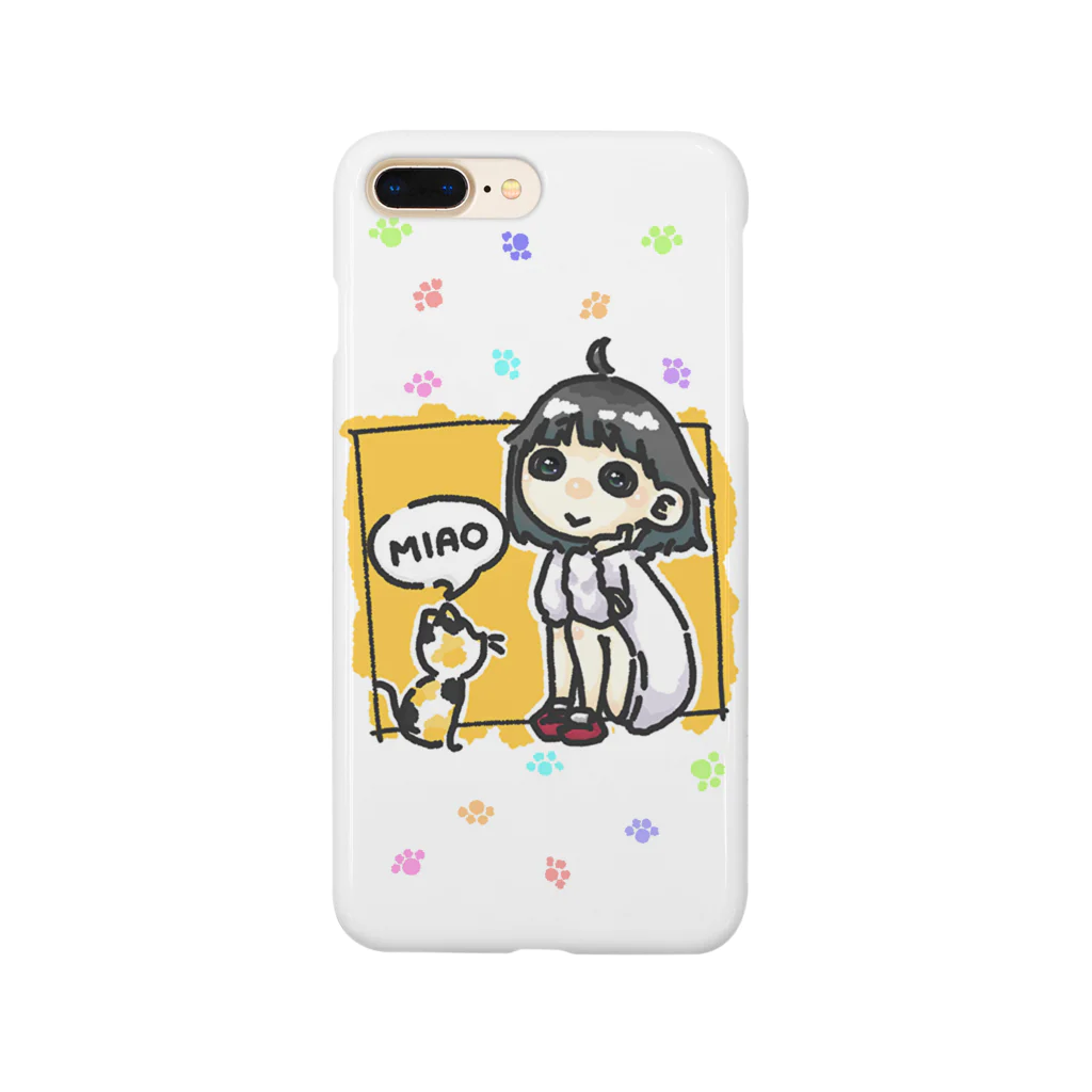 かめはめ娘(匂いフェチ)🐢の猫と私(足跡付き) Smartphone Case