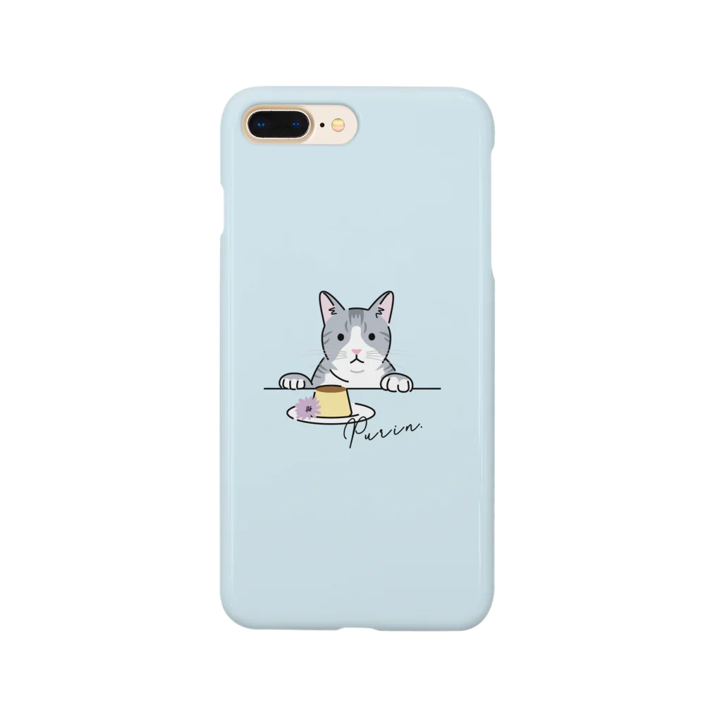 ちくわ屋のひょっこりプリンくんスマホケース水色 Smartphone Case