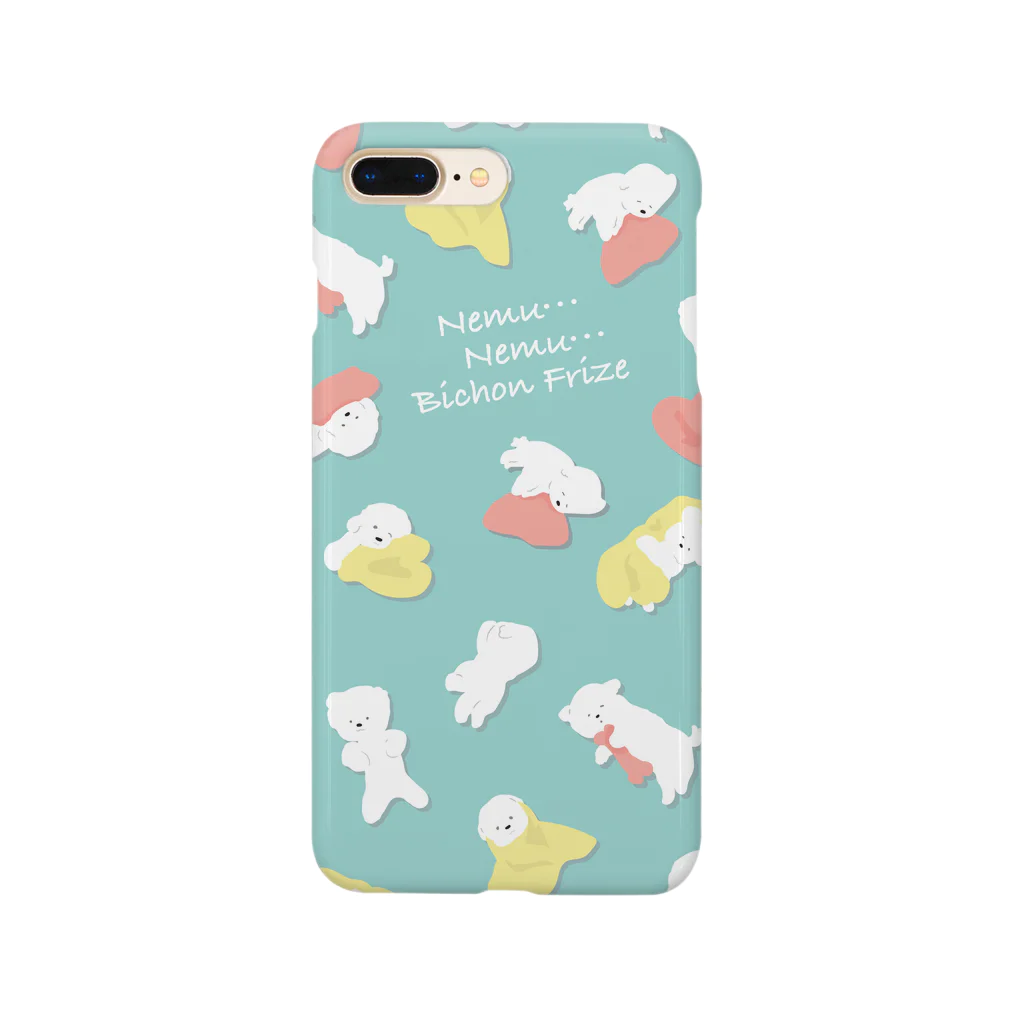 すもも屋のねむねむビションフリーゼ（ターコイズ） Smartphone Case