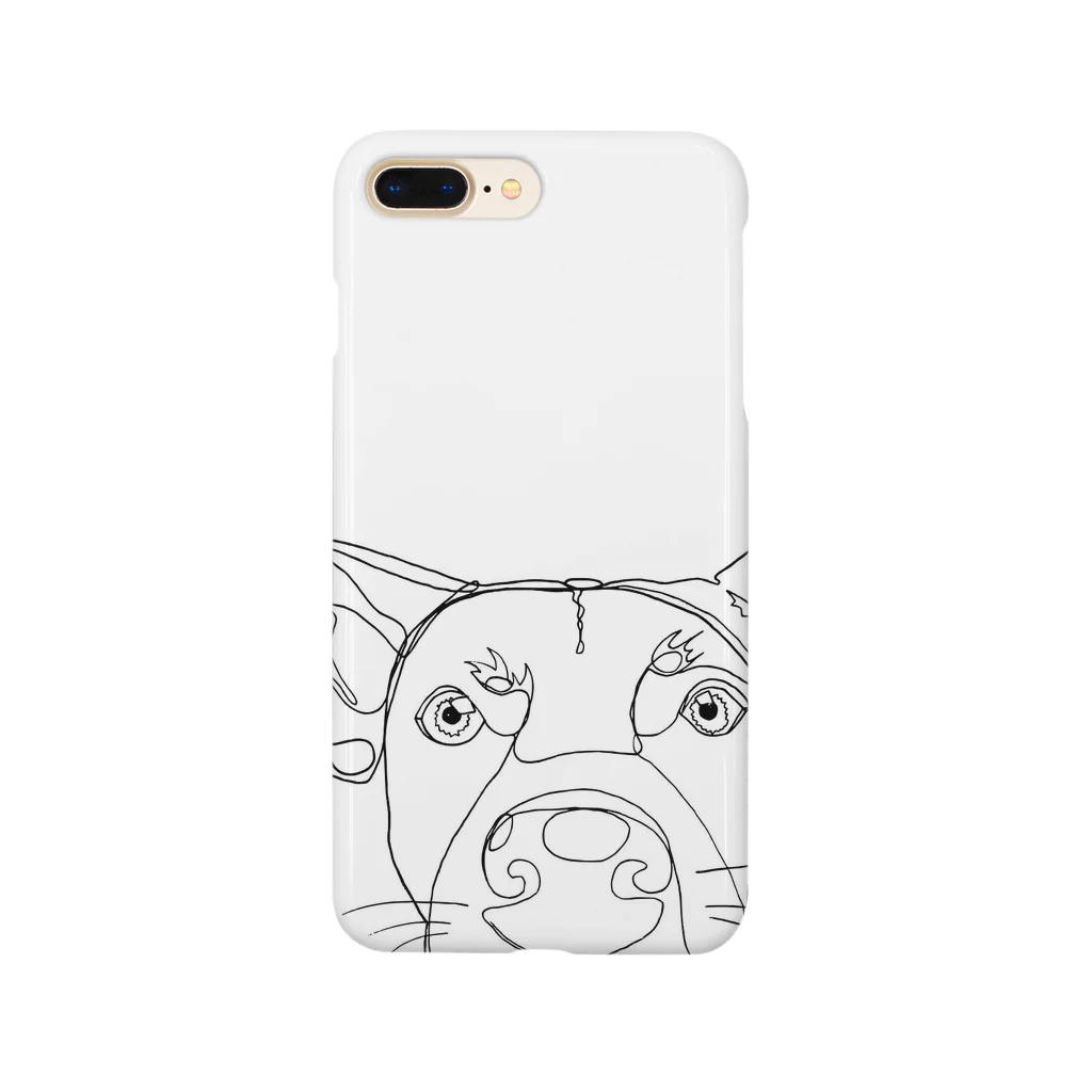 Simple Caseの大きな犬の顔のスマホケース Smartphone Case