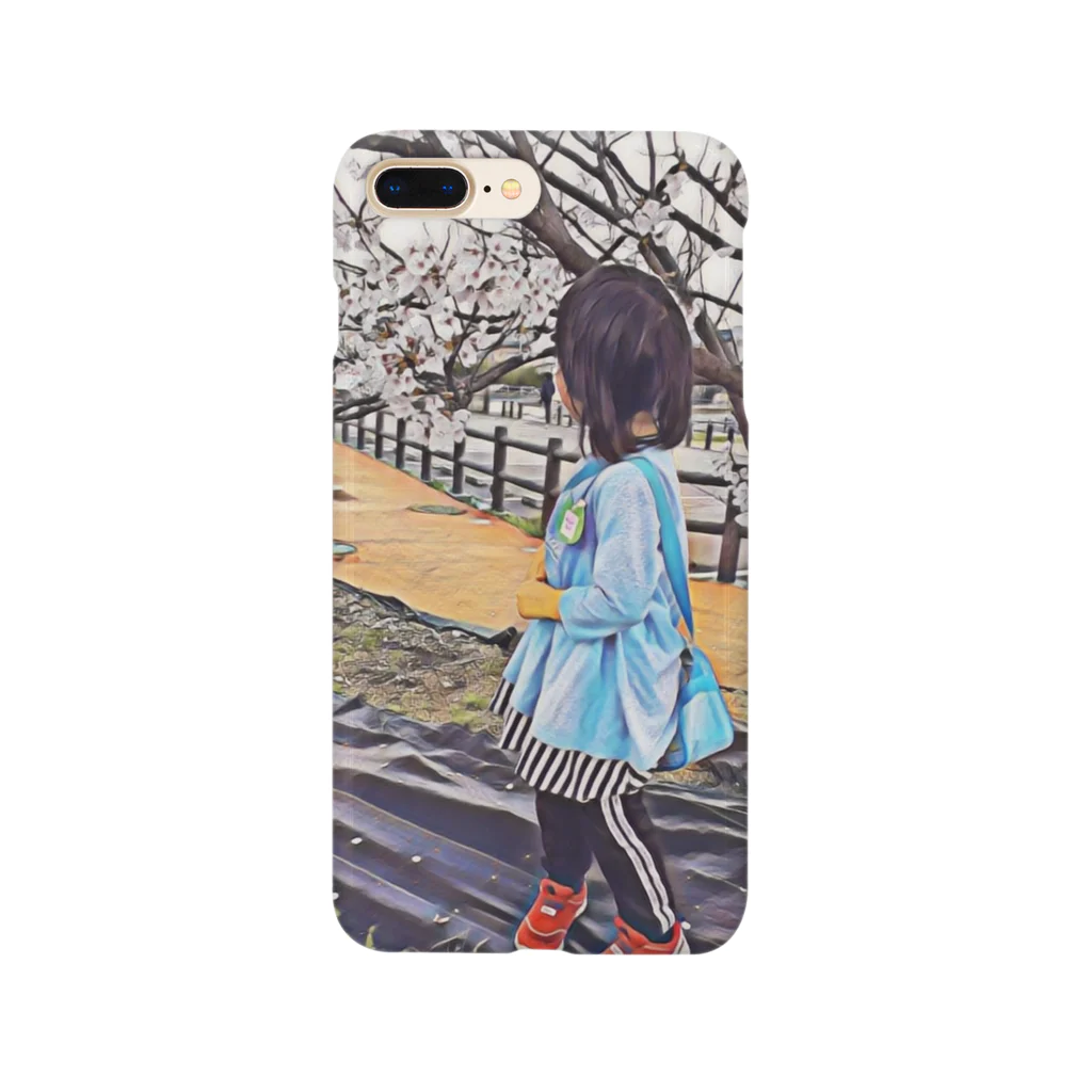 もなか＠3児ママ×在宅ワーカー×自動収入の桜と女の子 Smartphone Case