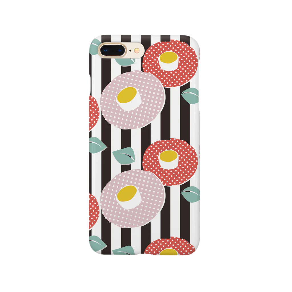 たえこの和モダンな椿×ストライプ Smartphone Case