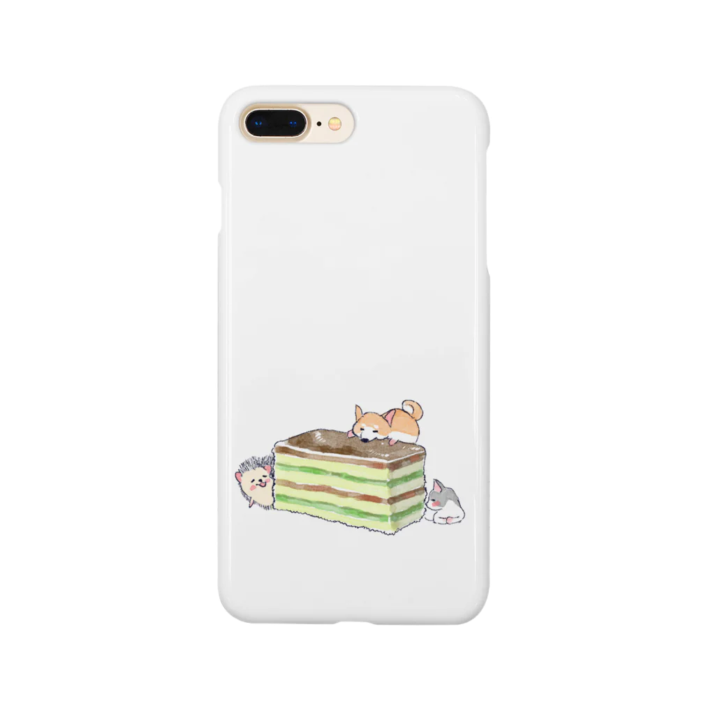 浅山しおん（ハリネズミのソフィー）のオリジナル　ハリネズミのソフィー、３色ケーキを食べる。 Smartphone Case