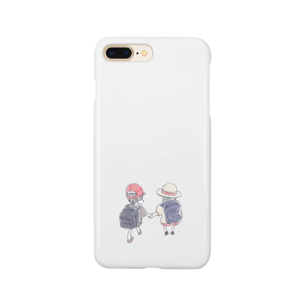 浅山しおん（ハリネズミのソフィー）のオリジナル　手を繋いで歩く幼い二人の女の子 Smartphone Case