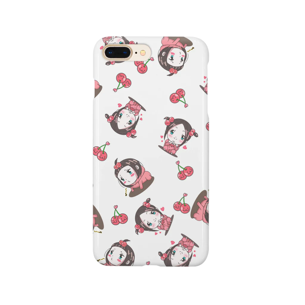 TSUYORONのさくらんぼの女の子🍒(サイズ変更できます) Smartphone Case