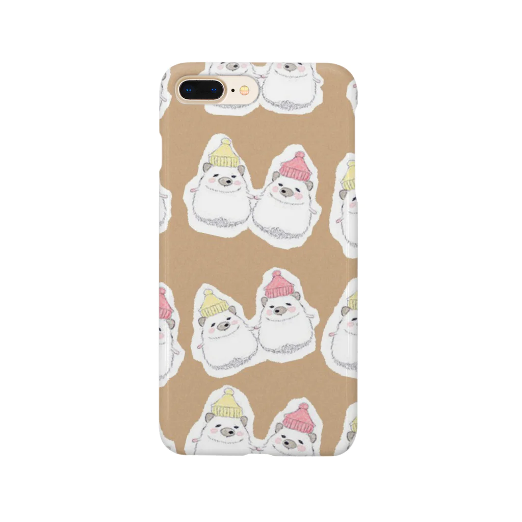 qunqunのラブラブハリネズミ（ブラウン） Smartphone Case