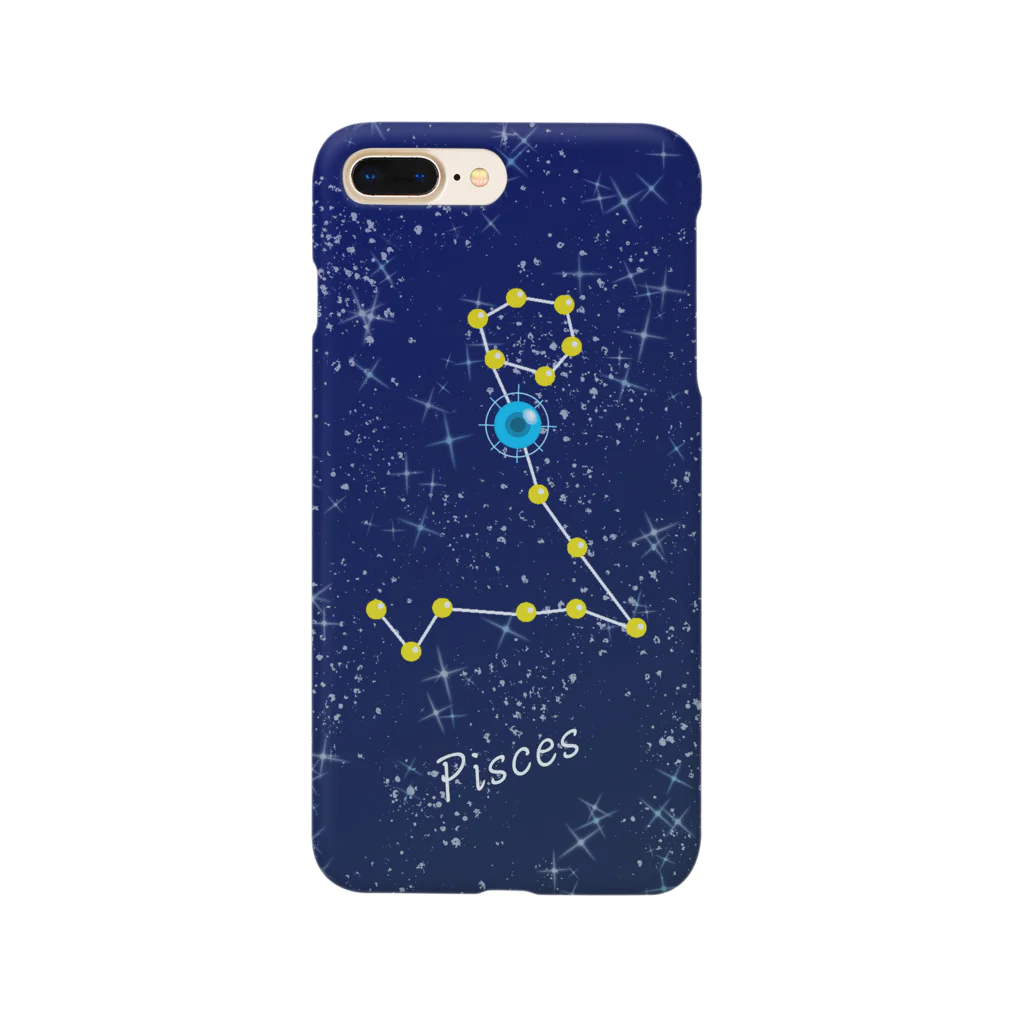 そら色の小ビンの魚座　Pisces スマホケース