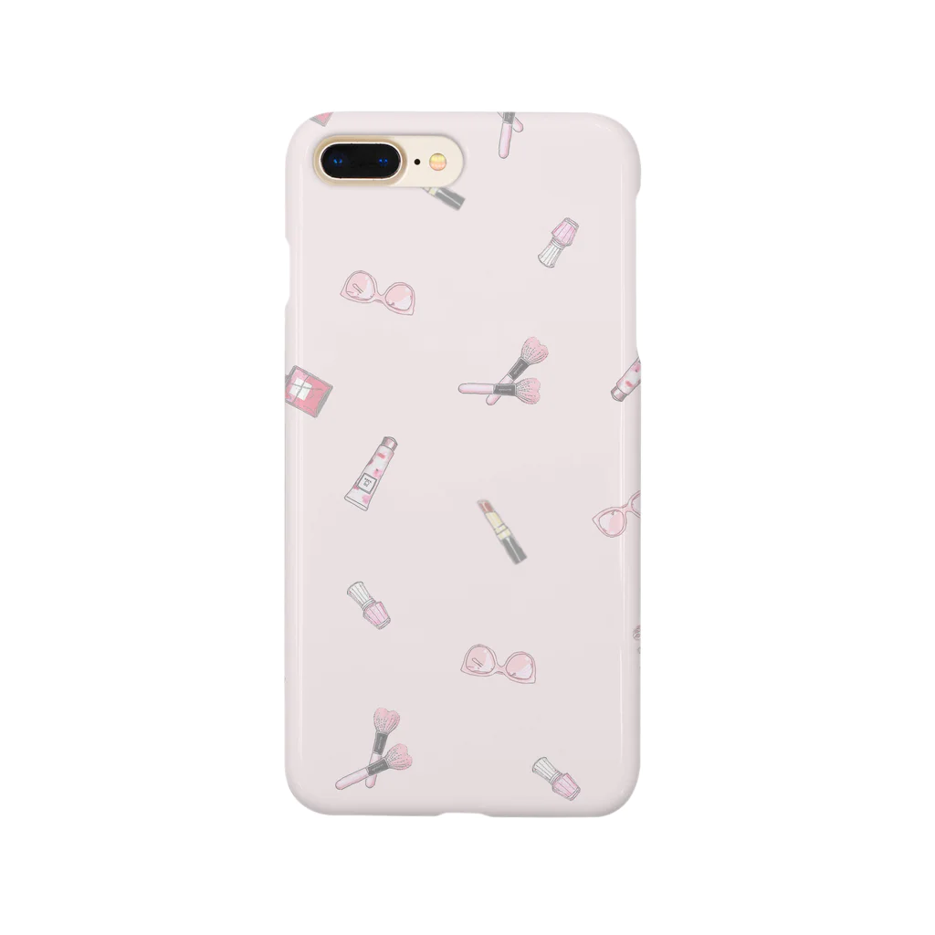 似顔絵婚姻届/スマホDIY婚姻届~ai.create~の白猫とかわいいモノたち　ピンク Smartphone Case