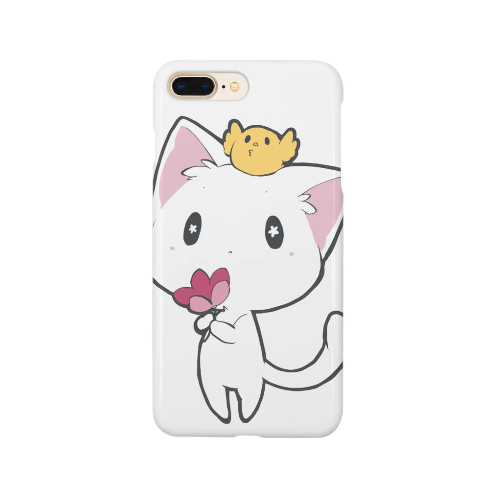 睦月のにゃんこ屋本舗のしろちゃんとヒヨ Smartphone Case