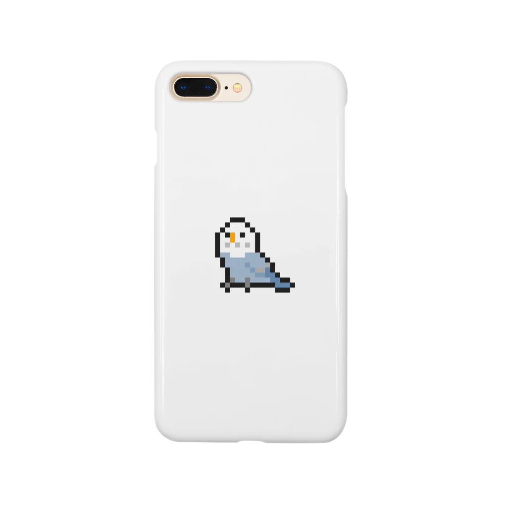 【ドット絵】ネコブレ商店のセキセイインコ（青） Smartphone Case