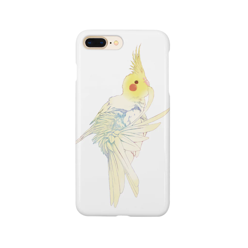 オカメインコ定点観測の【iPhone 5～X】尾羽のお手入れオカメインコ スマホケース