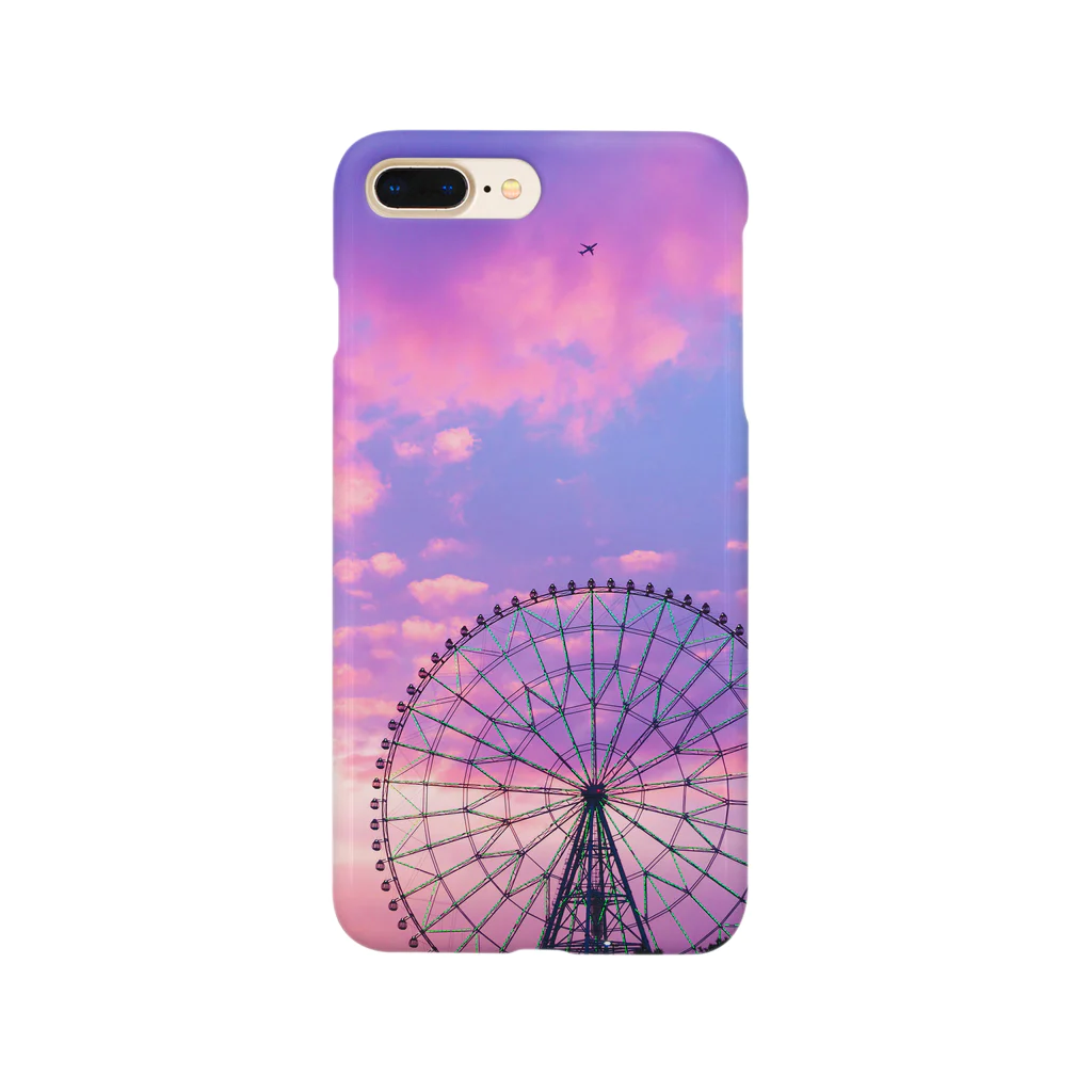 taka_1026の夕焼け空に飛行機 Smartphone Case