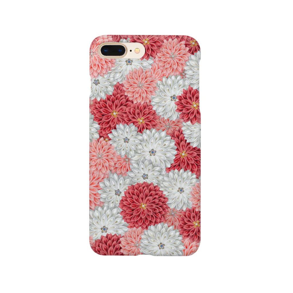 Japanese Fabric Flower coconの雪解 スマホケース