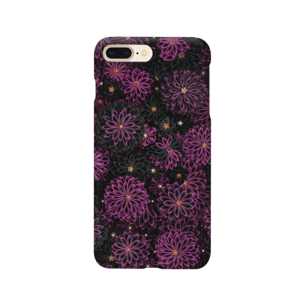 Japanese Fabric Flower coconの紫紺×墨色 Smartphone Case