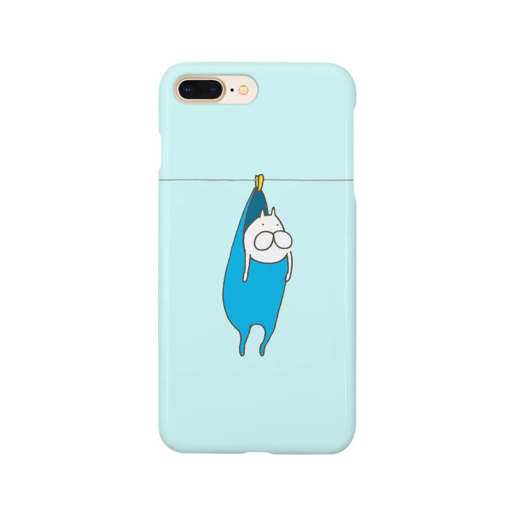 くらきち ONLINE SHOPのねこタイツの洗濯 ライトブルー Smartphone Case