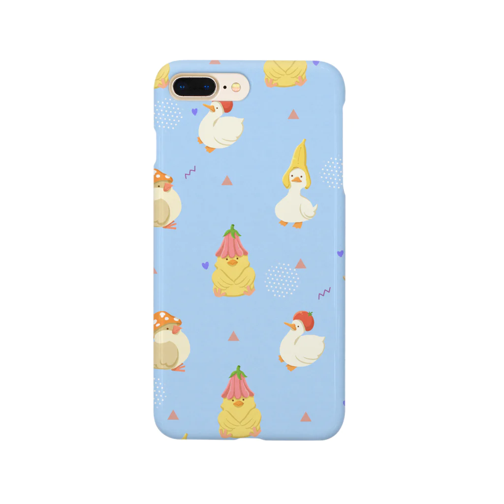 つぐみ☪︎ *.のヘンテコbird ブルー スマホケース