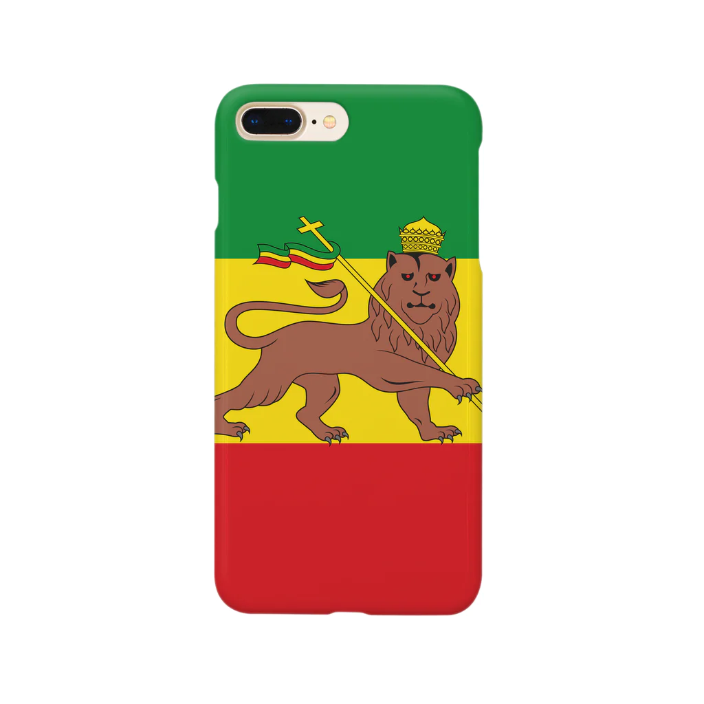 DRIPPEDのRASTAFARI LION FLAG-エチオピア帝国の国旗- Tシャツ Smartphone Case