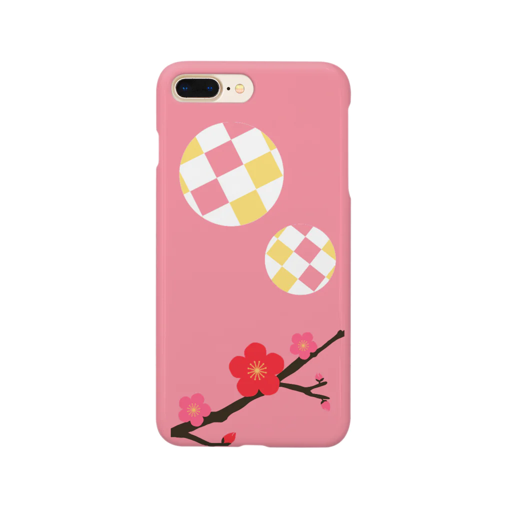 のこショップの梅の花と手毬(ピンク) Smartphone Case