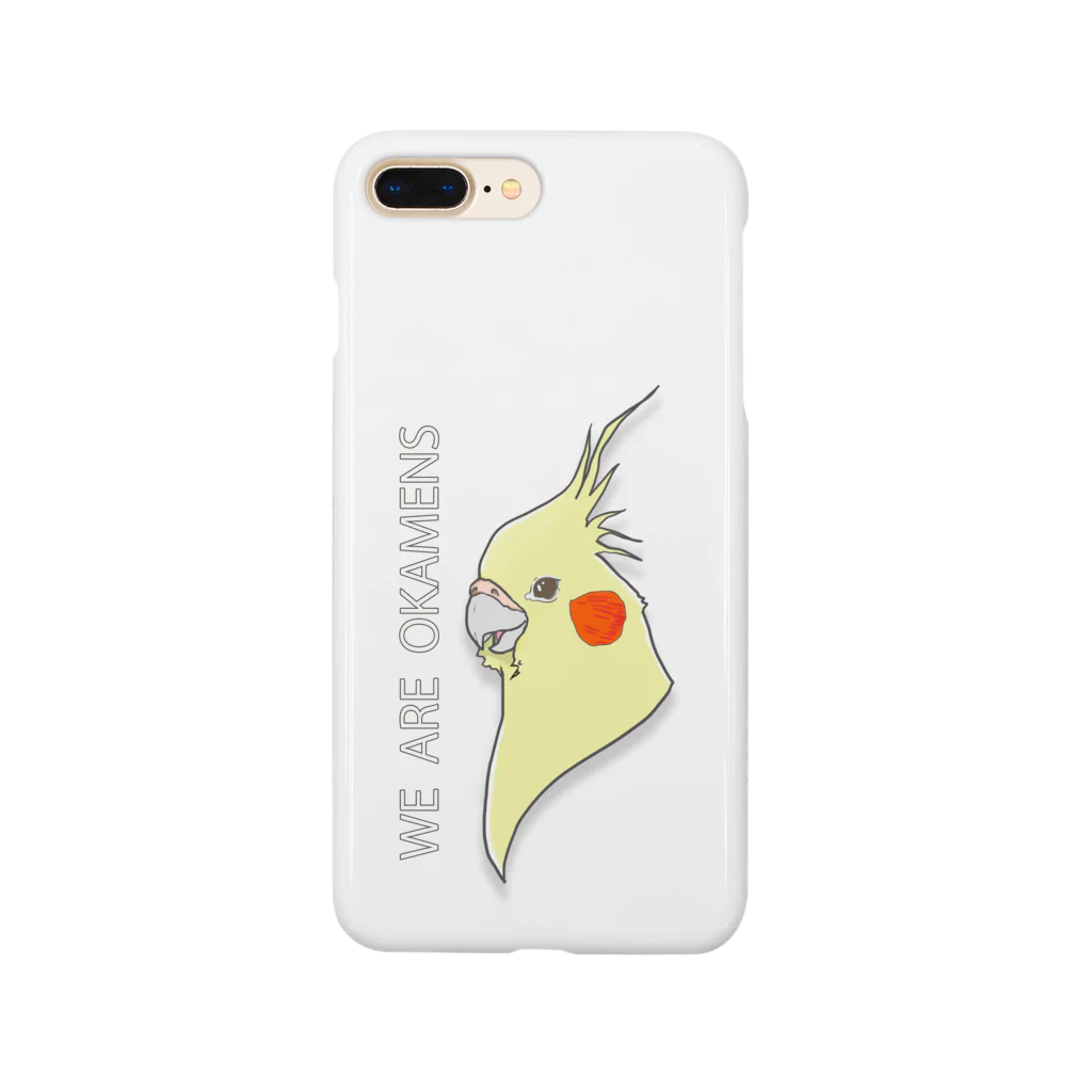 HEART LANDの白オカメインコのiPhon白ハードケース Smartphone Case