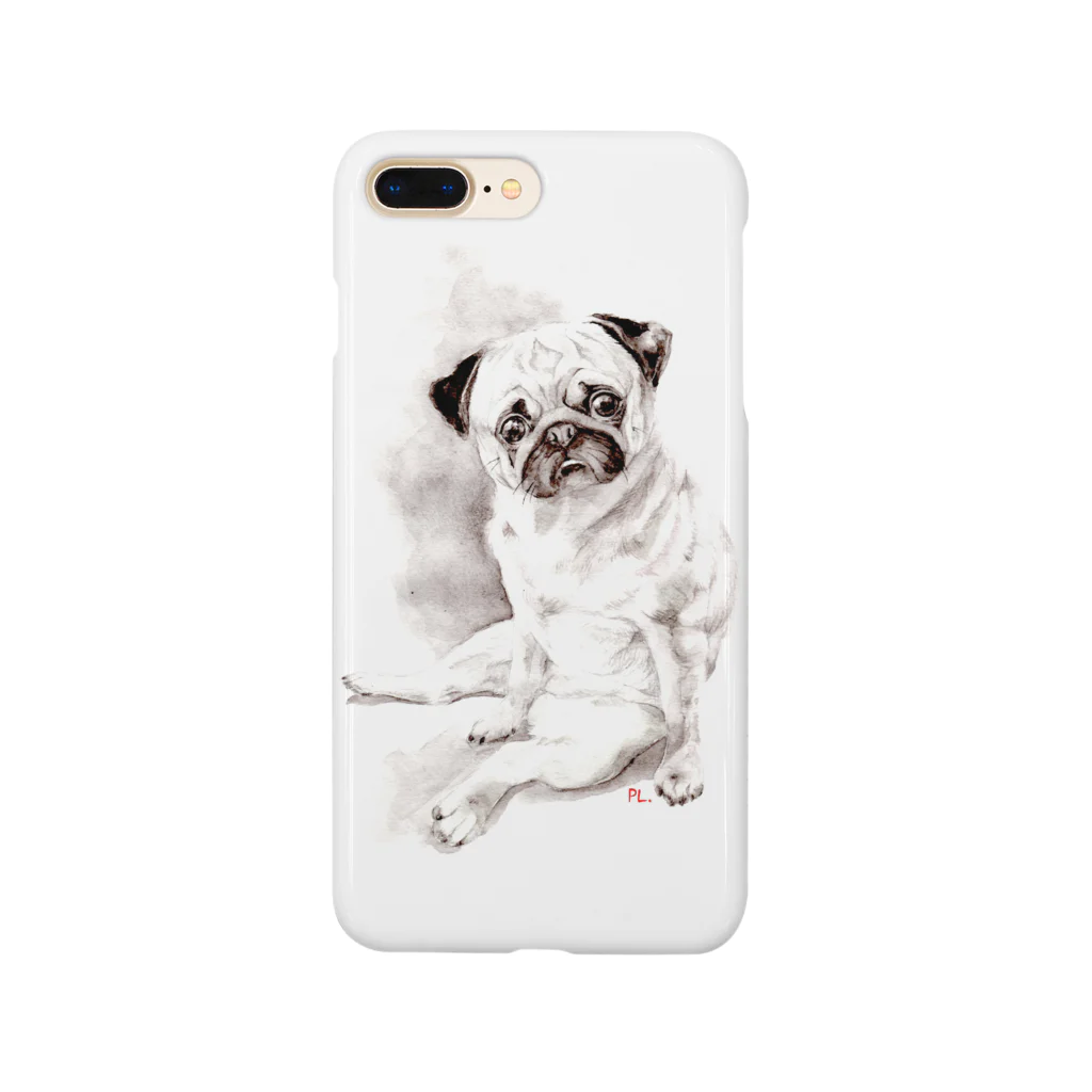 ＰＵＧＬＡＮＤのパグの水墨画風 Smartphone Case