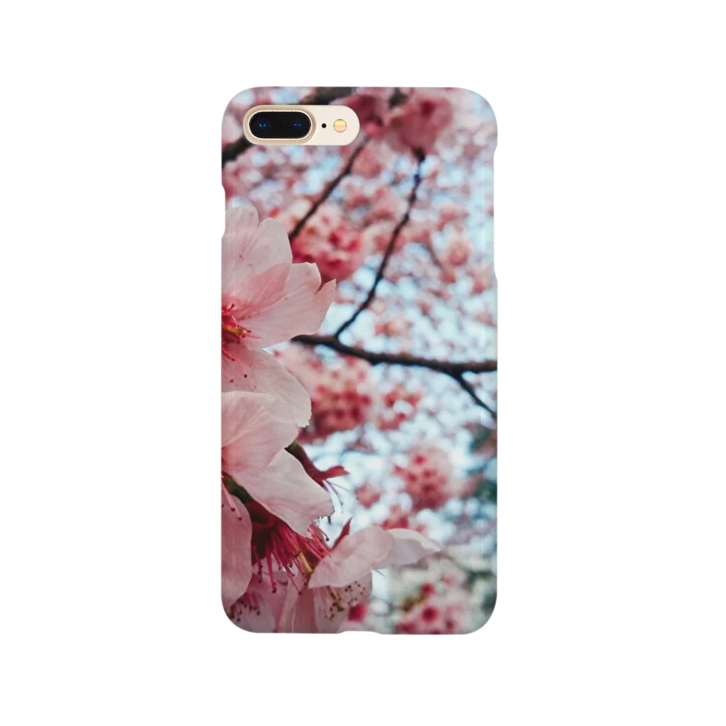 フィルムカメラと花の3月の桜 スマホケース