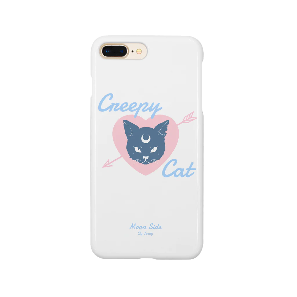 IENITY　/　MOON SIDEの【MOON SIDE】 Creepy Cat #White*Blue Smartphone Case