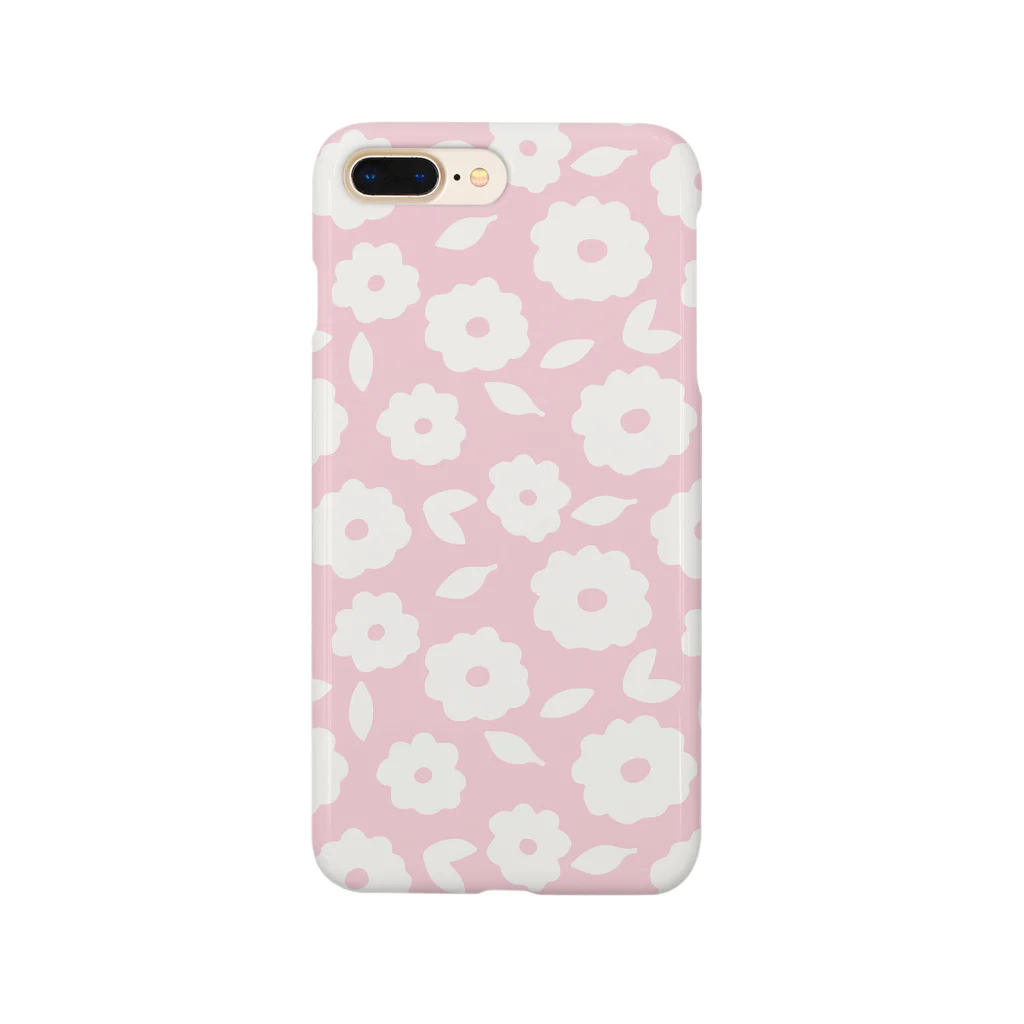 SANKAKU DESIGN STOREのやさしくふんわか北欧のお花。 PINK/単 Smartphone Case