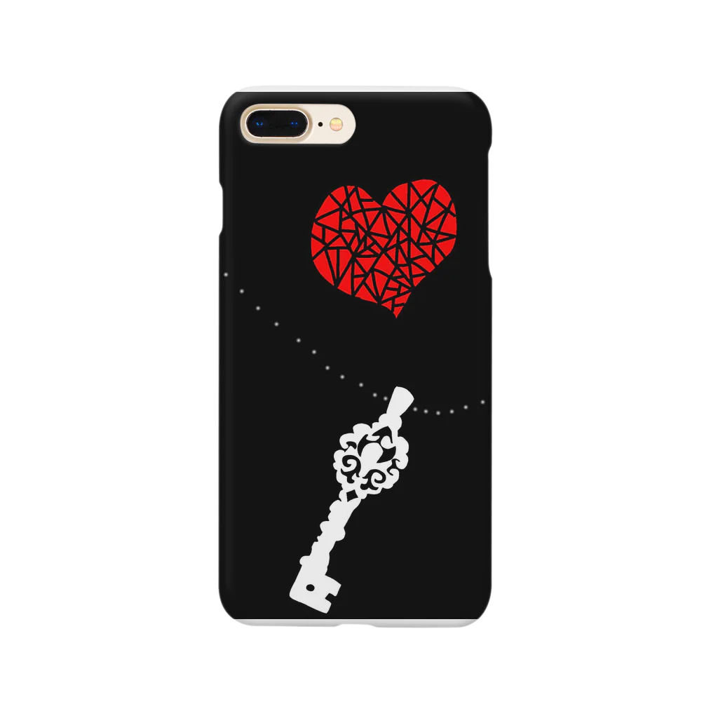 BAKUのガラスのハートと魔法のキーネックレス Smartphone Case