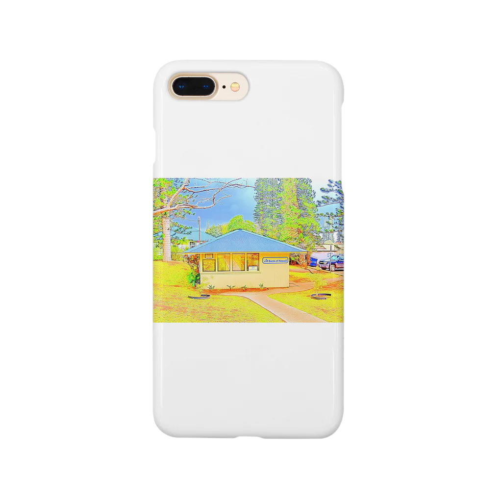 アロハスタイルハワイのラナイ島にある小さく可愛いBank of Hawaii（イラスト） Smartphone Case