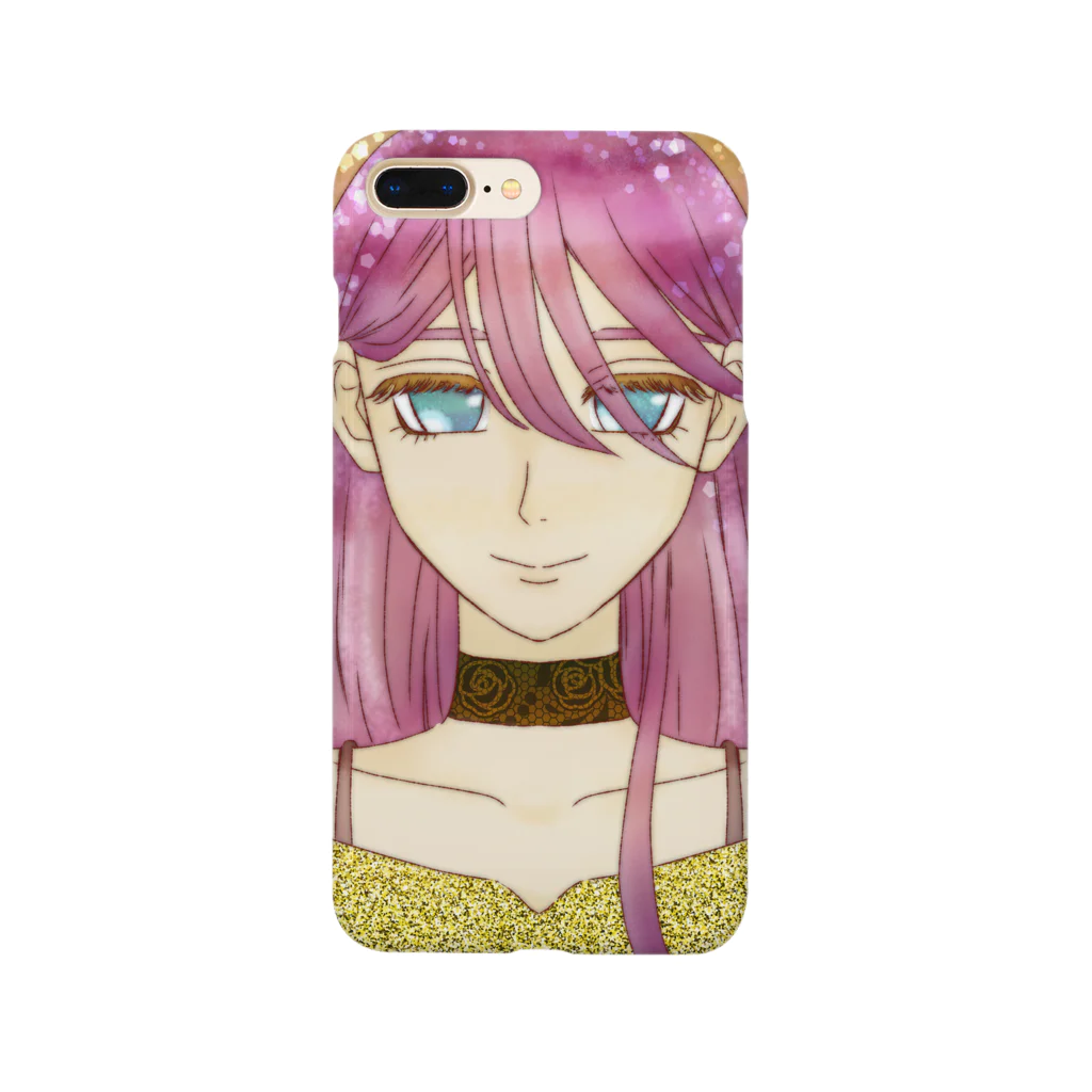 ガールズルームのピンク髪の女性 Smartphone Case